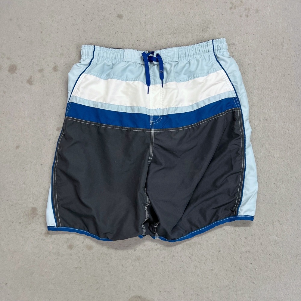 OP Ocean Pacific Mens Blue Colorblock Swim Trunks Board Shorts XL Vintage Y2K